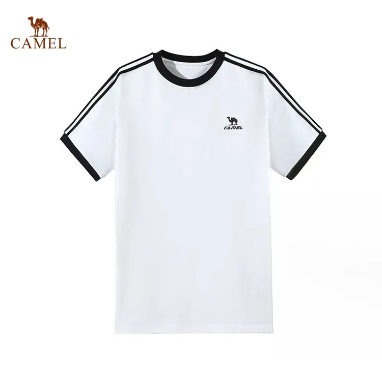 骆驼斑马T恤女纯棉短袖2025春夏新款情侣宽松复古运动休闲上衣男