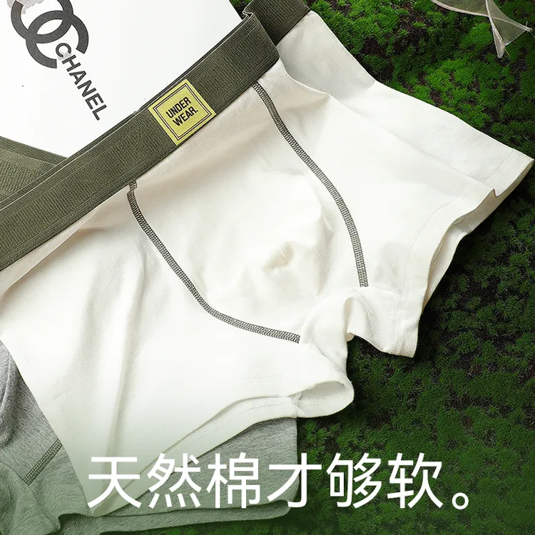 秋冬新款男士内裤男款爆款棉质平角裤10A抑菌网孔底裆男生四角裤