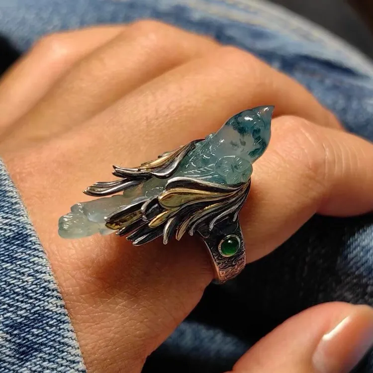 铜合金戒指 「空山新雨」新中式飞鸟戒指新款高级轻奢百搭小众指环