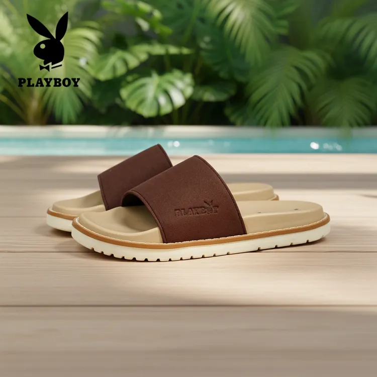PLAYBOY/花花公子夏季新款意大利老钱风男士轻奢软弹低调贵感拖