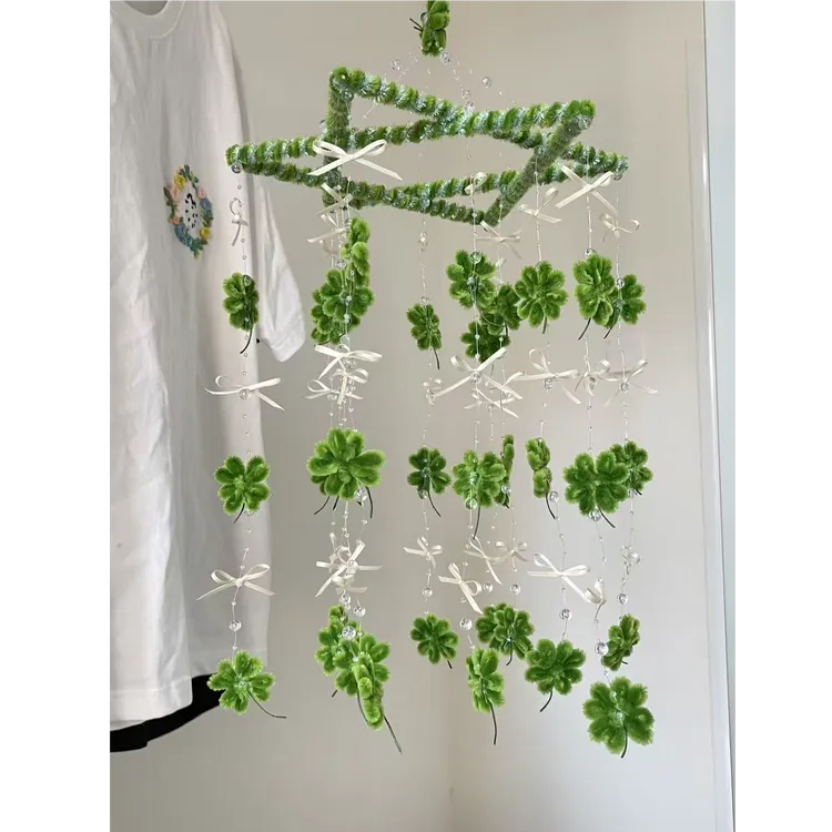 幸运四叶草风铃扭扭棒DIY材料包氛围感的手工礼物