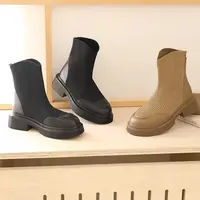 500-30 新款时尚厚底法式瘦瘦靴时装短靴四季款