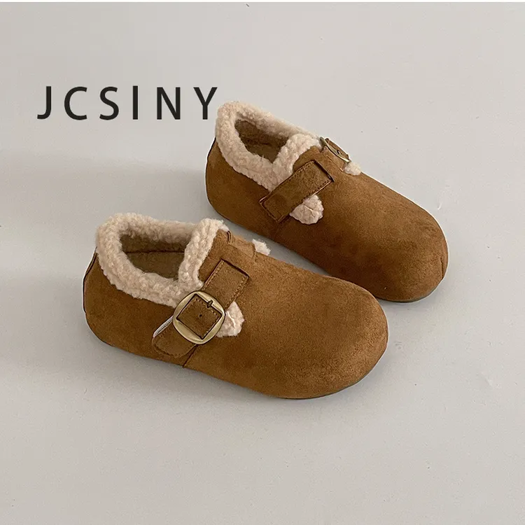 卓诗尼【断码清仓】内增高休闲博肯鞋女2025冬复古加绒保暖毛毛棉鞋