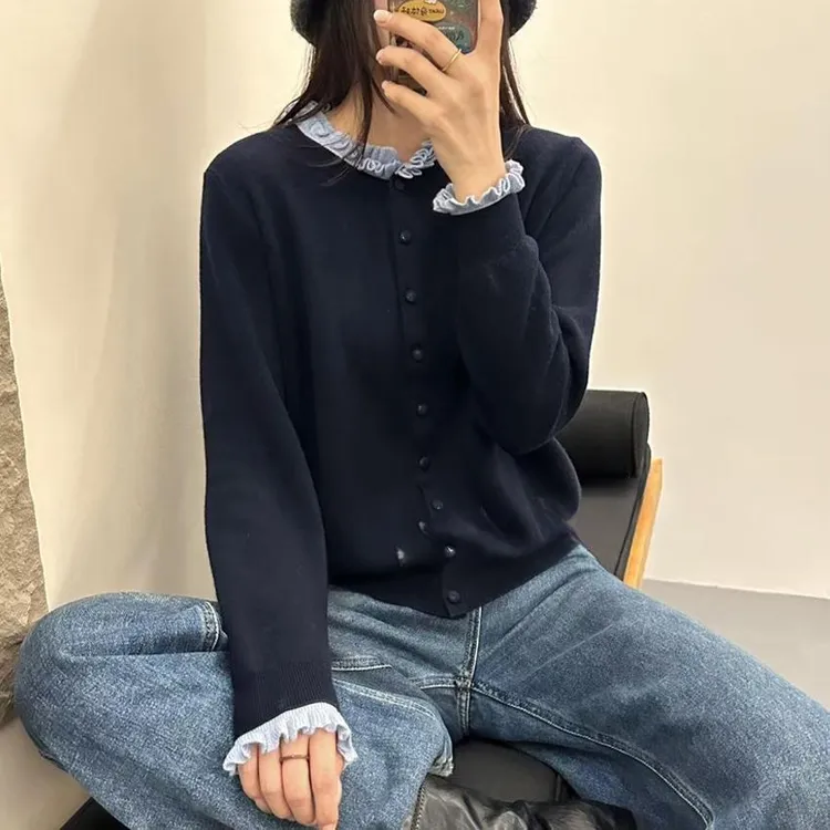 大码女装2025秋冬装新款时尚针织衫上衣胖mm短款毛衣开衫外套0226