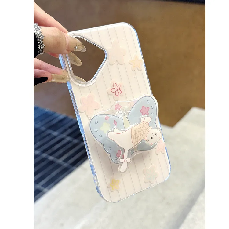 蝴蝶猫咪适用苹果iphone小米15/14/13promax防摔vivo华为oppo手机