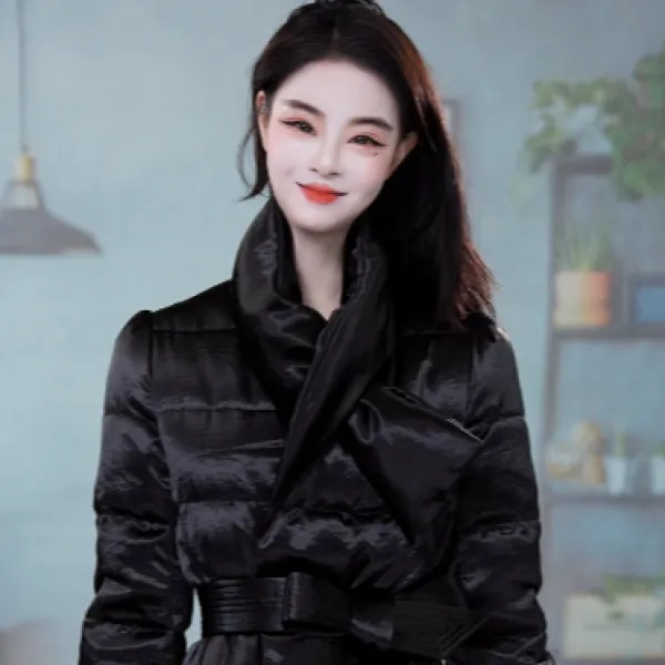 冬季纯色加厚保暖洋气优雅时尚羽绒服M-3XL