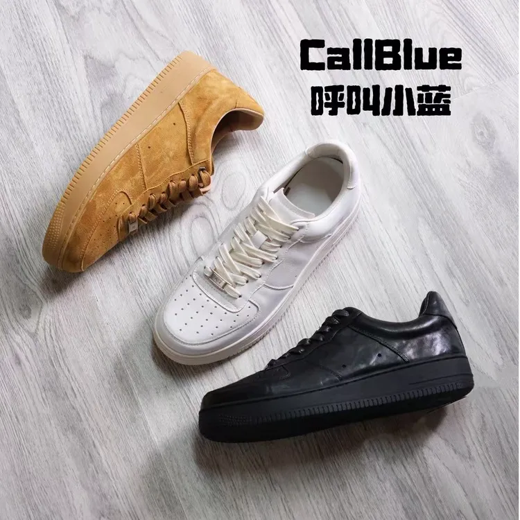 CALL BLUE『4.0终章』羊猄皮头层小牛皮水洗做旧实心耐磨百搭男板鞋商品图