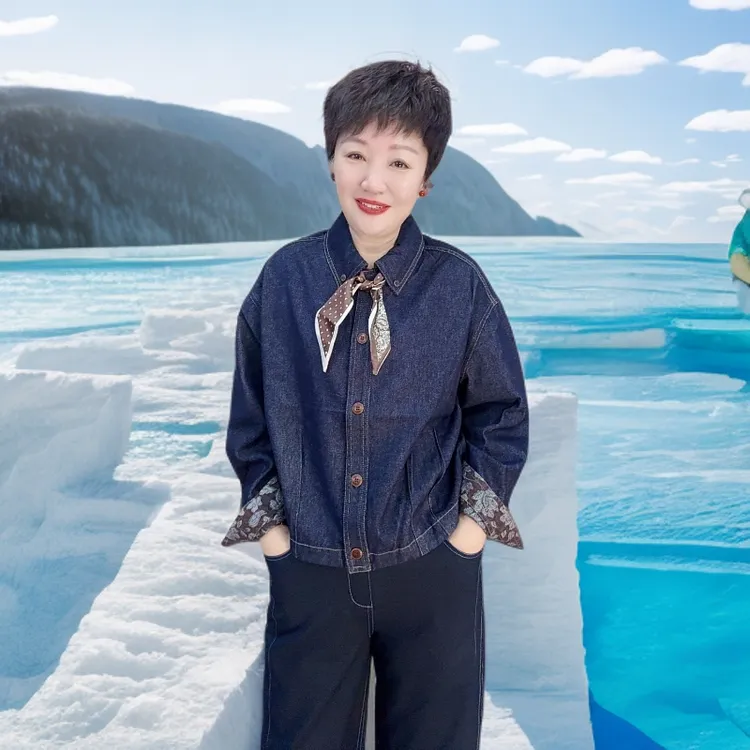 【外套】05牛仔休闲外套搭配丝巾宽松短款外套