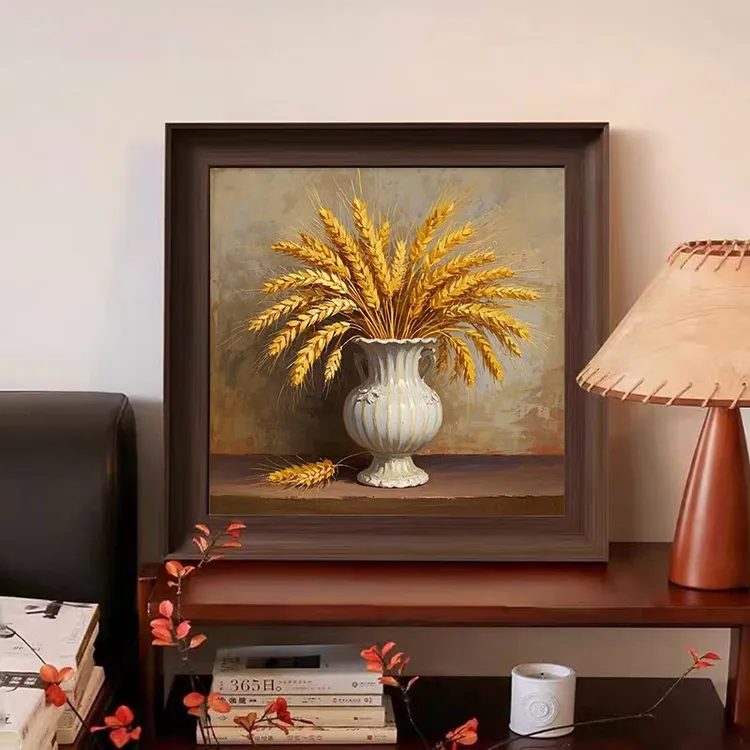 015新中式穗穗平安古典麦穗客厅餐厅书房装饰画