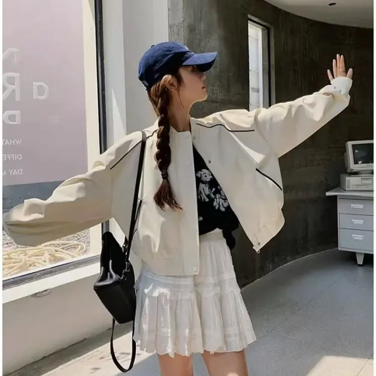 慵懒风设计感韩系棒球服外套女春秋休闲洋气短款学生春秋季百搭