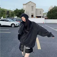 美式做旧复古 情侣款高级碳灰慵懒卫衣