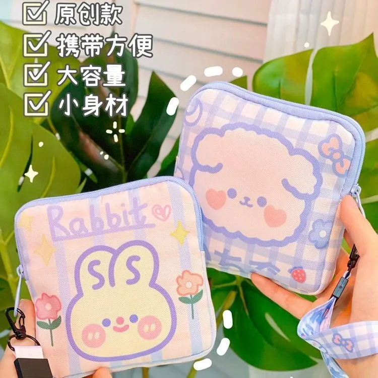 可爱卫生巾少女收纳学生便携卡通姨妈事包随身大容量收纳袋卫生棉