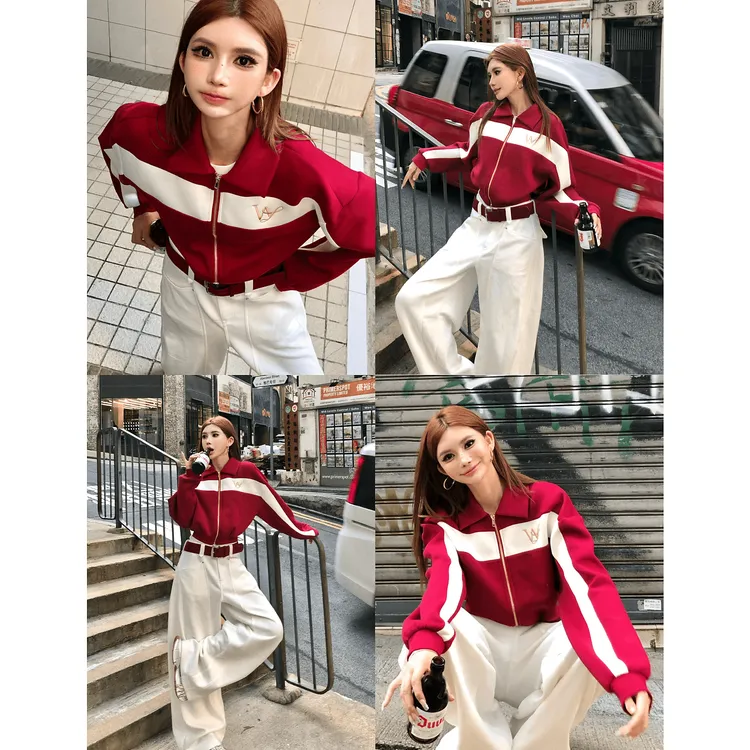 【婉君】秋季宽松短款复古运动风外套LWJ25C3C2920