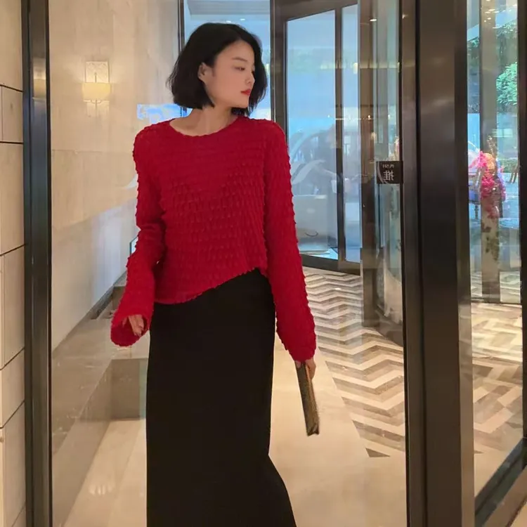 TANTAN 显瘦气质百搭秋冬长袖针织上衣ZX 2587