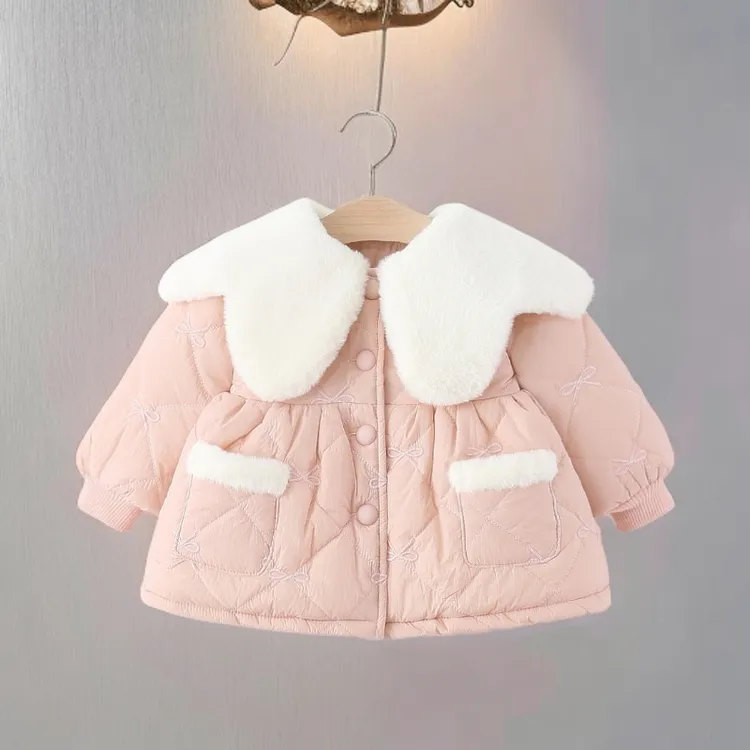 女童棉衣儿童洋气小香风外套宝宝冬装加厚棉衣小女孩公主棉服