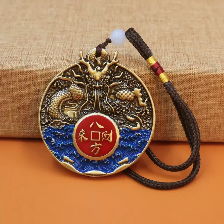 【师傅推荐】全黄铜八方来c手把件龙牌转转把玩盘玩摆件挂件z商品图