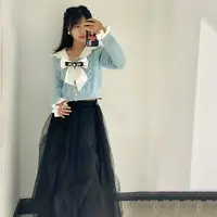 599【1156】装饰网纱长裙