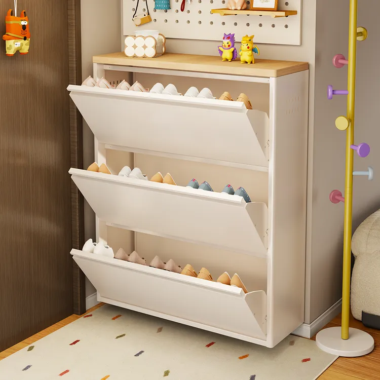 钢制新款鞋柜翻斗式超薄入户门口走廊靠墙简约家用隐形收纳小鞋架