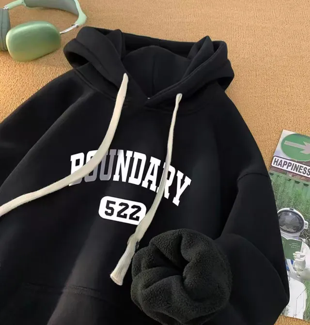 【重磅加绒美式潮款卫衣】男保暖连帽卫衣百搭时尚加绒加厚男女同款