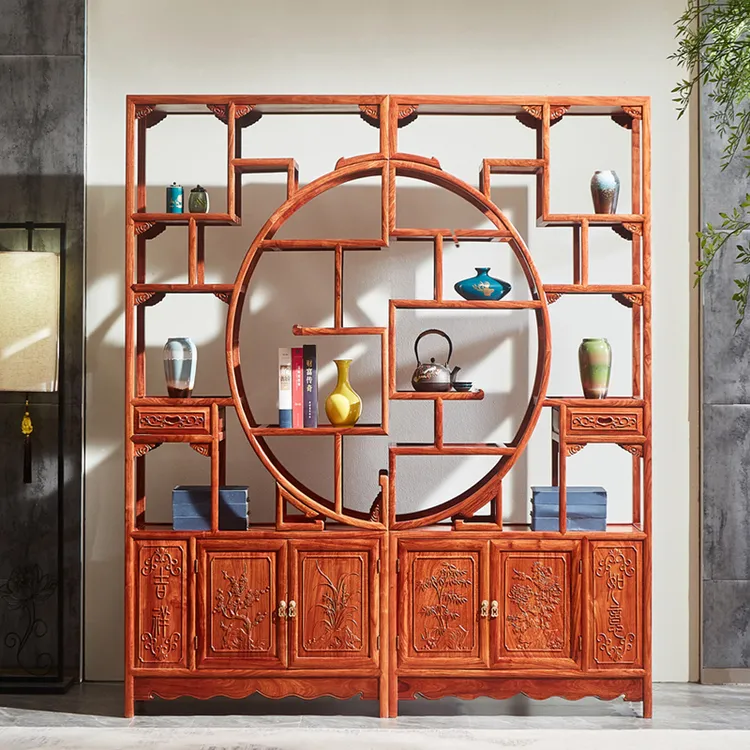 实木博古架红木家具刺猬紫檀古董架中式团圆多宝阁储物架置物架