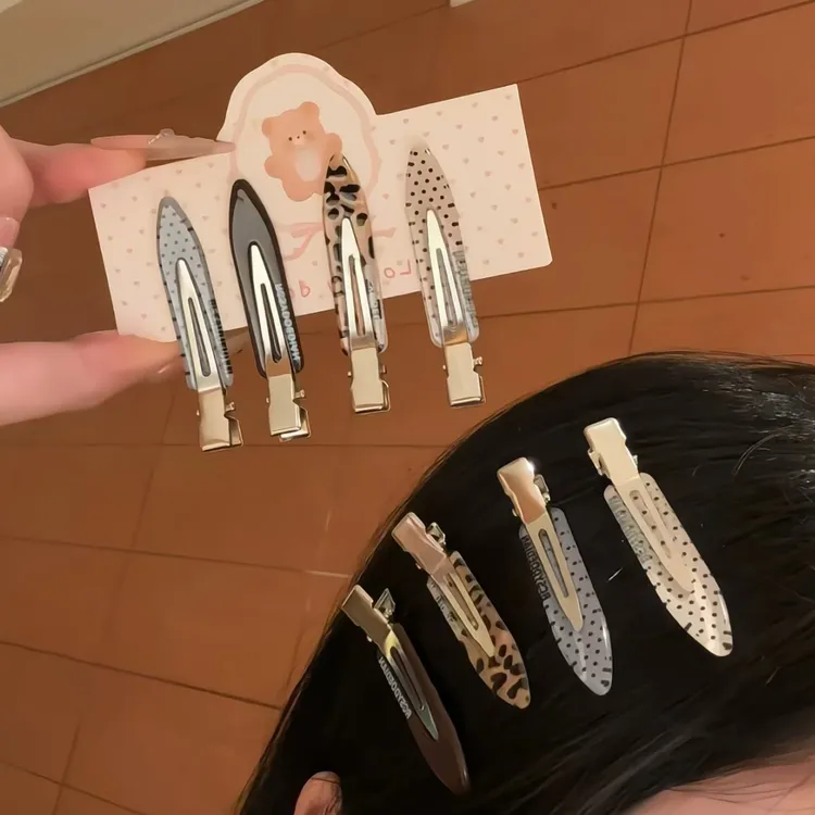 复古细款无痕夹豹纹波点刘海夹小众高级感少女鸭嘴夹化妆碎发发商品图