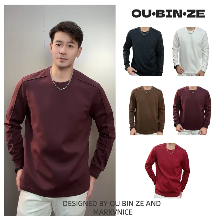 新 欧彬泽【格调】欧货长袖中厚卫衣秋冬男装圆领休闲时尚百搭10062