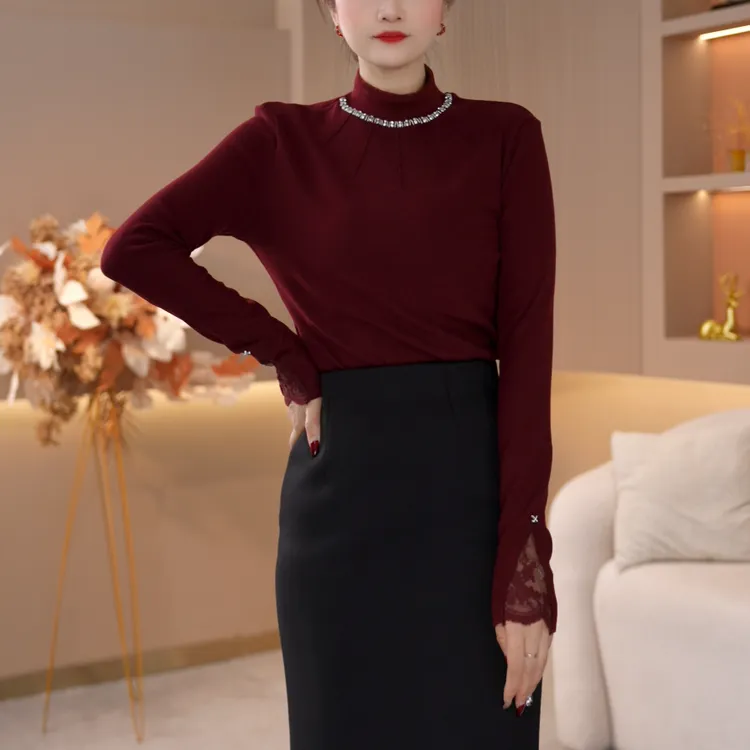 S洋气秋冬季新款设计感轻奢时尚气质半高领长袖打底衫百搭7220