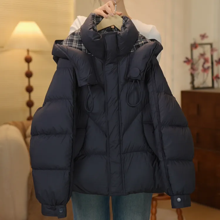 女大童棉服冬装外套加厚青少年初高中生连帽棉袄慵懒风极寒棉衣潮