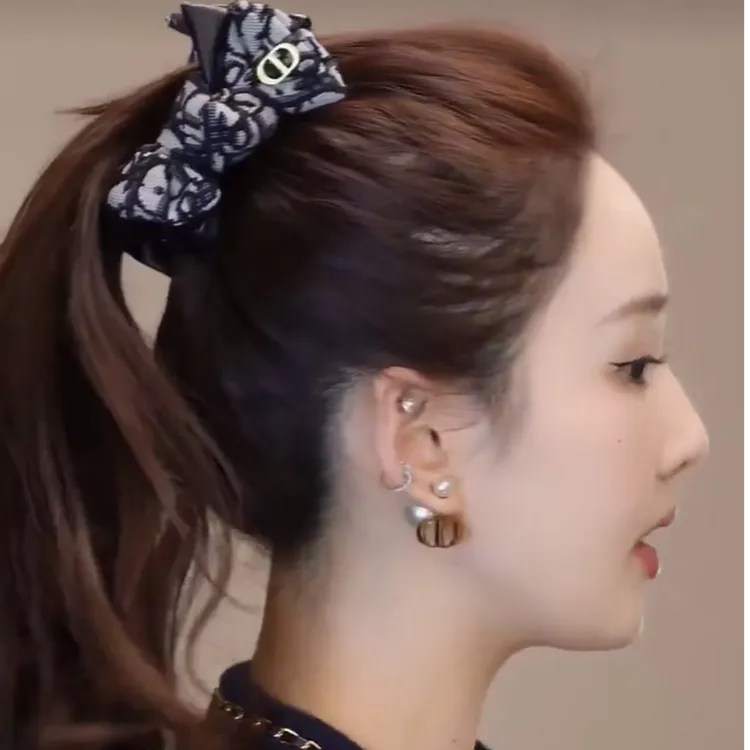 新品韩版11cm东大门黑白蝴蝶结香蕉夹手工百搭显发量发夹时尚头饰