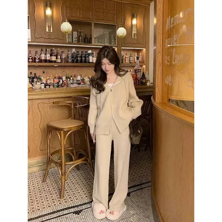 （1500克高克重）秋冬韩版针织慵懒风女套装长袖秋季显瘦气质时尚
