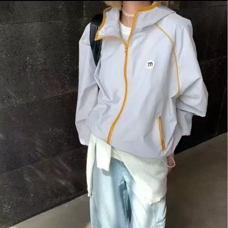 奇奇家潮派宽松大码春夏款宽松韩版休闲潮色薄款拼色休闲外套
