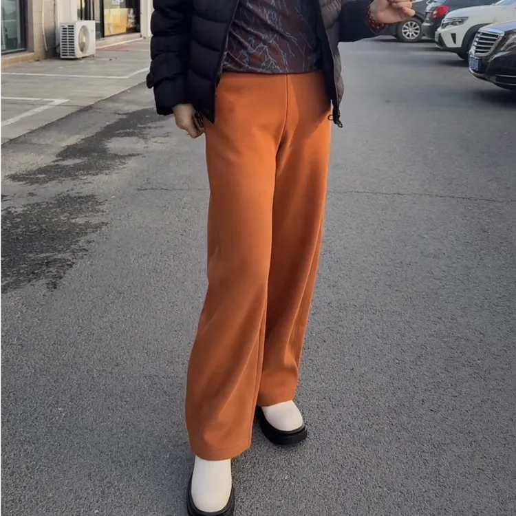 8685加绒保暖时尚彩色弯刀裤，（裤长103cm左右）