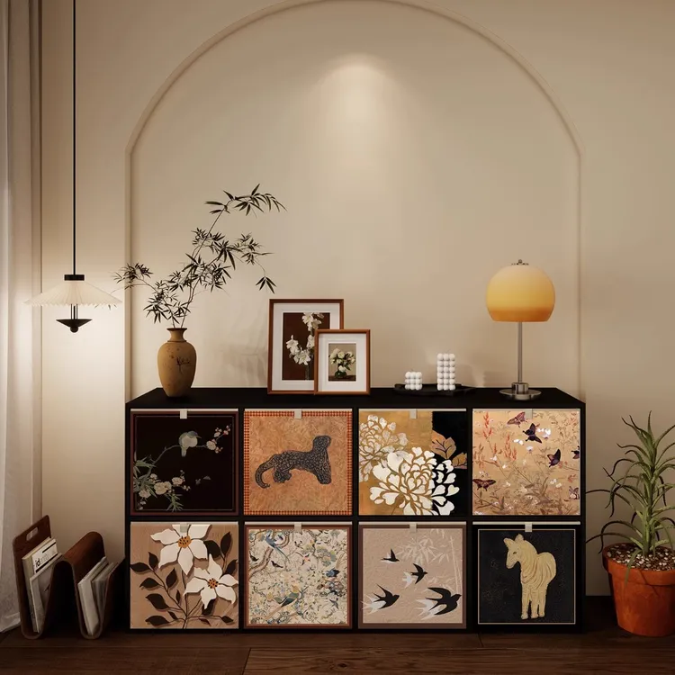 钢制卡莱克格子柜自由组合书柜客厅落地置物架铁艺多功能可调书柜