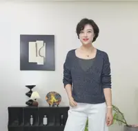 【U.M】高知分子花纱羊毛老钱假两件针织长袖柔软舒适显瘦羊毛衫