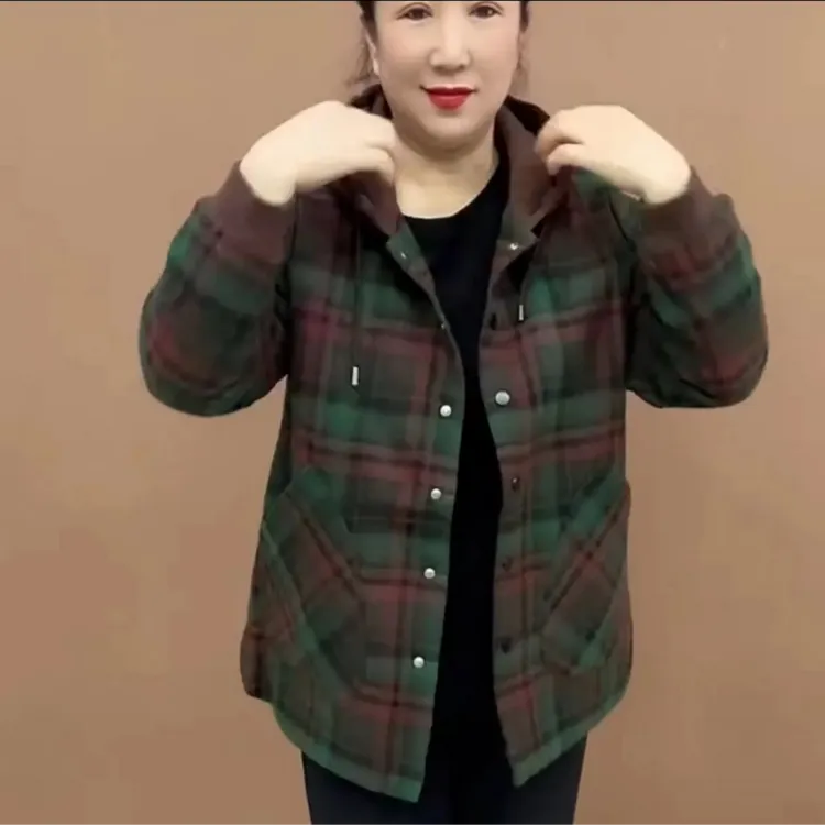 2025新款时尚二棉短外套舒适百搭减龄中年妈妈装贴兜设计休闲外衣