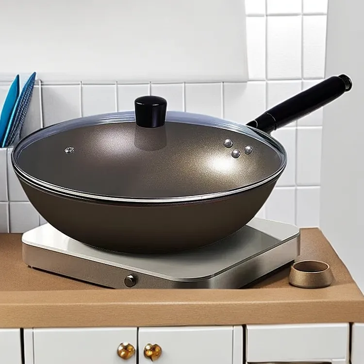 1膳之厨/膳之厨钛盾不粘锅 耐磨耐用 防烫木柄加大直径32CM