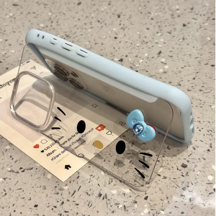 翻盖背板支架Kitty猫适用iphone16promax苹果15pro手机壳14/13/16