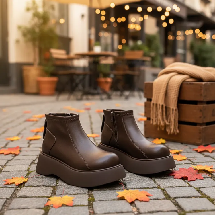 啄木鸟冬季勃肯鞋厚底增高加绒加厚马丁靴懒人雪地靴棉鞋新款短靴