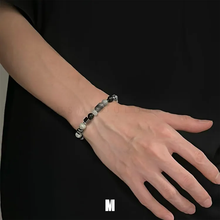 非金属玻璃手链 简约小众百搭串珠手链弹力绳手串男女秋冬新款