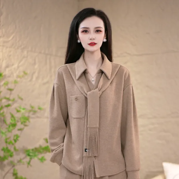 2025气质高端时尚干练通勤轻职风百搭显瘦套装两件套M-4XL