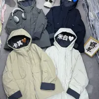 娟儿家拉链连帽撞色冬季女短外套休闲风带帽百搭直下摆