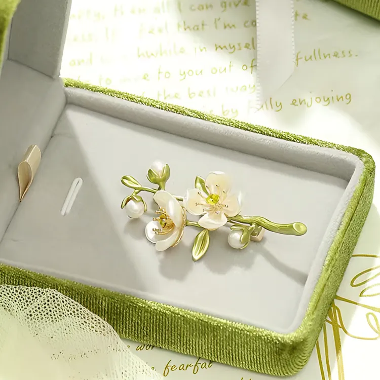 合金树脂胸针 ins【新中式】茉莉花朵优雅精致秋冬高档轻奢秋冬胸针