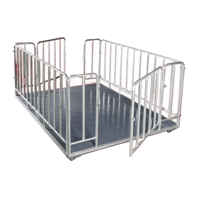 带围栏0 - 3吨小型电子地磅秤称猪称牛适用畜牧业养殖场