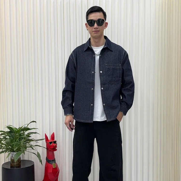 常规款常规秋季翻领明线普通夹克上衣外套百搭复古