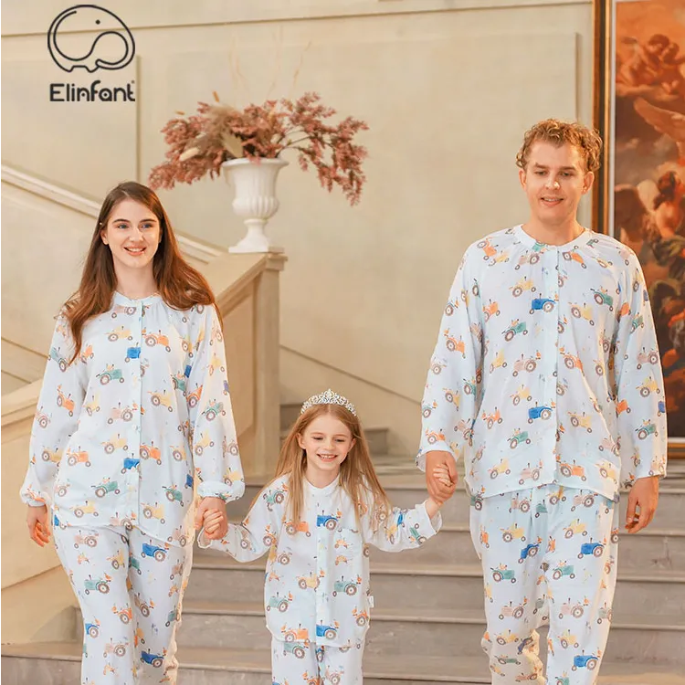 亲子家居服10A抑菌透气儿童家居服吸汗秋冬秋衣秋裤母婴睡衣套装