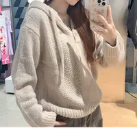 adidas/阿迪达斯新款厚款氛围感时尚宽松连帽套头针织衫KS5968