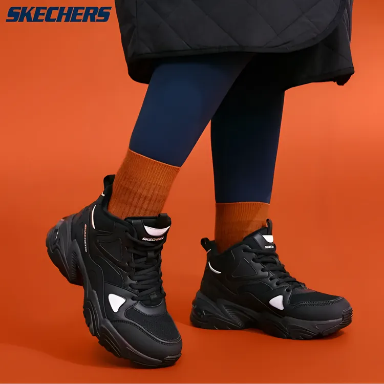 Skechers斯凯奇秋冬女厚底高帮鞋时尚百搭老爹鞋休闲跑步鞋168023