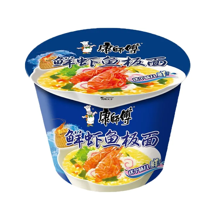 康师傅方便面经典桶 102g*6桶 鲜虾鱼板面
