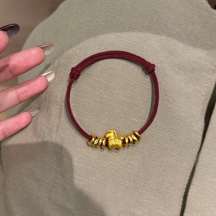 卡柒 铜合金手链 新中式小马跑环手链女复古气质高级感本命年手饰