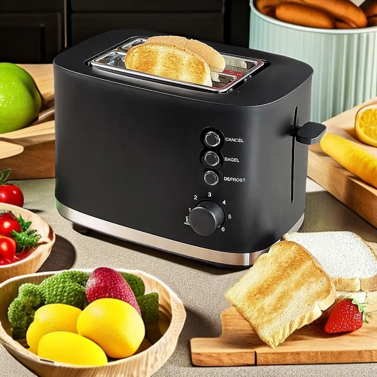 小型烤面包机带防尘盖不锈钢早餐机吐司机全自动多士炉烘烤解冻